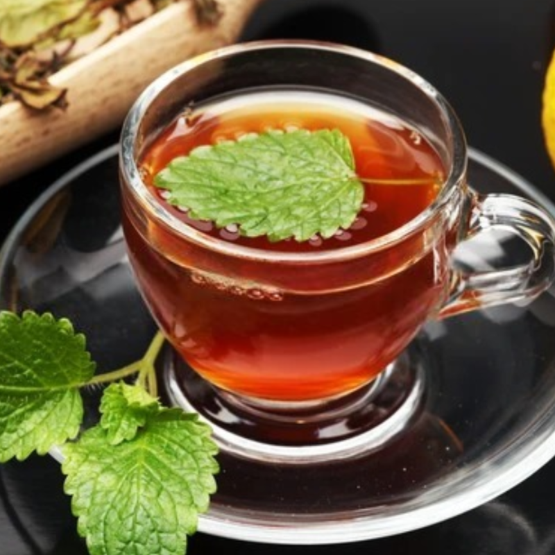 Iced Black Tea with Mint